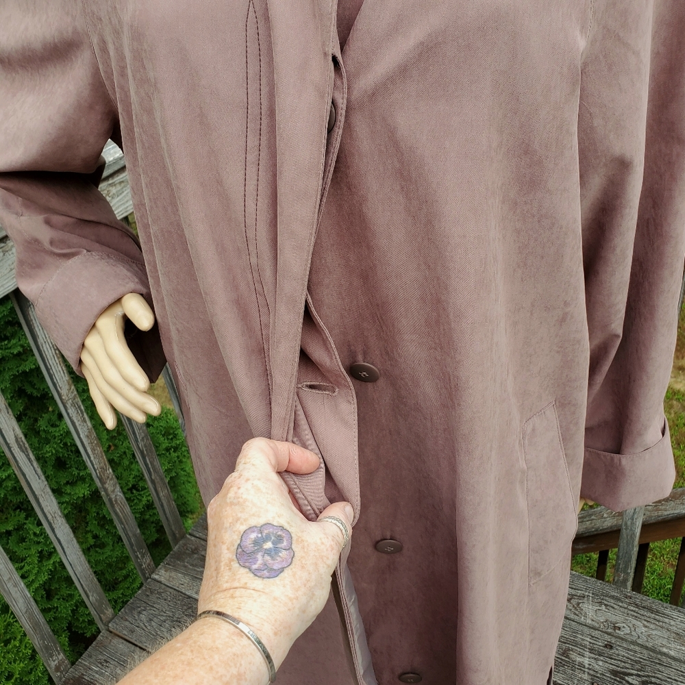 Bernardo Light Brown Full Length Button Down Line… - image 6